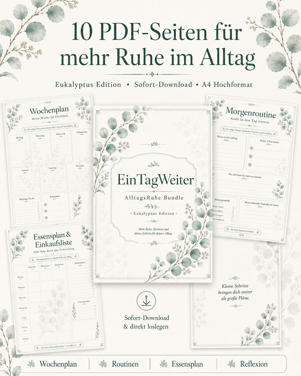 EinTagWeiter - Wochenplaner Bundle – Eukalyptus Edition