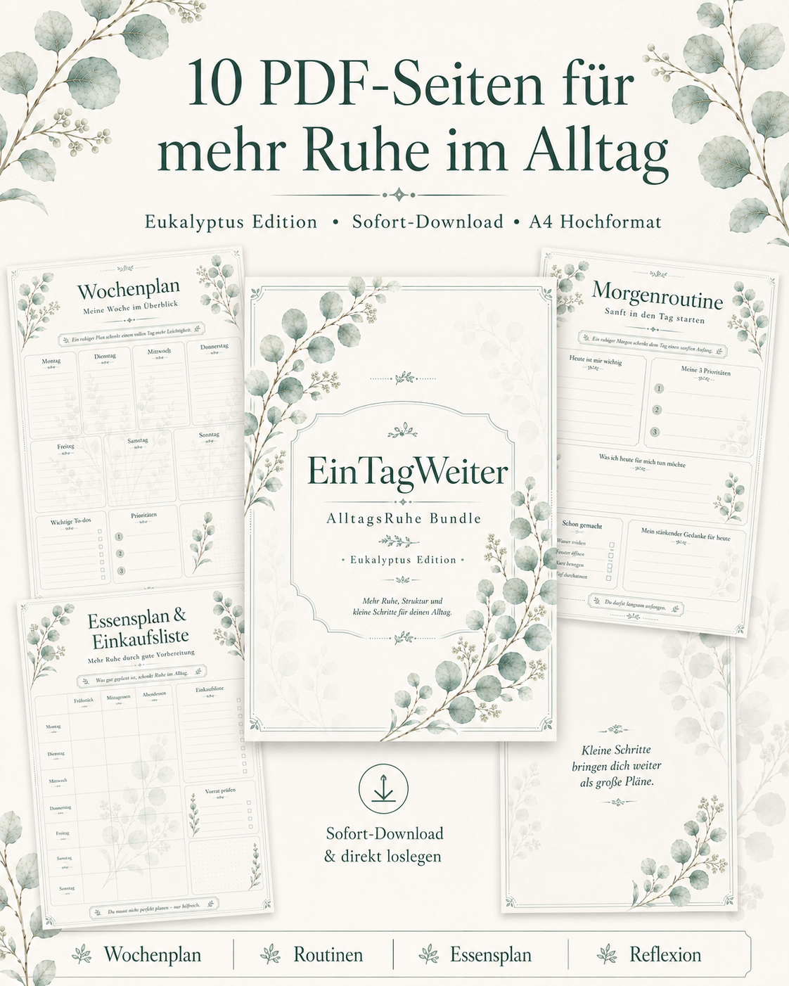 EinTagWeiter - Wochenplaner Bundle – Eukalyptus Edition