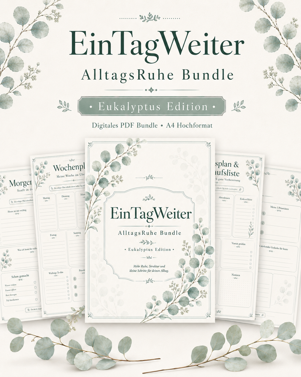 EinTagWeiter - Wochenplaner Bundle – Eukalyptus Edition