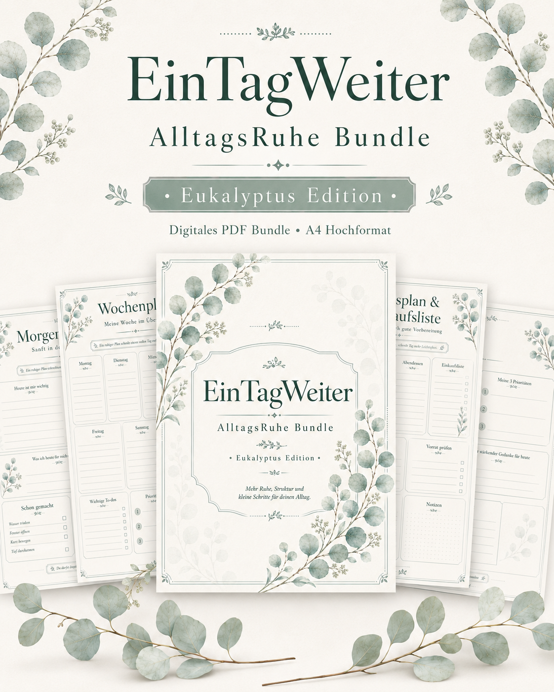 EinTagWeiter - Wochenplaner Bundle – Eukalyptus Edition